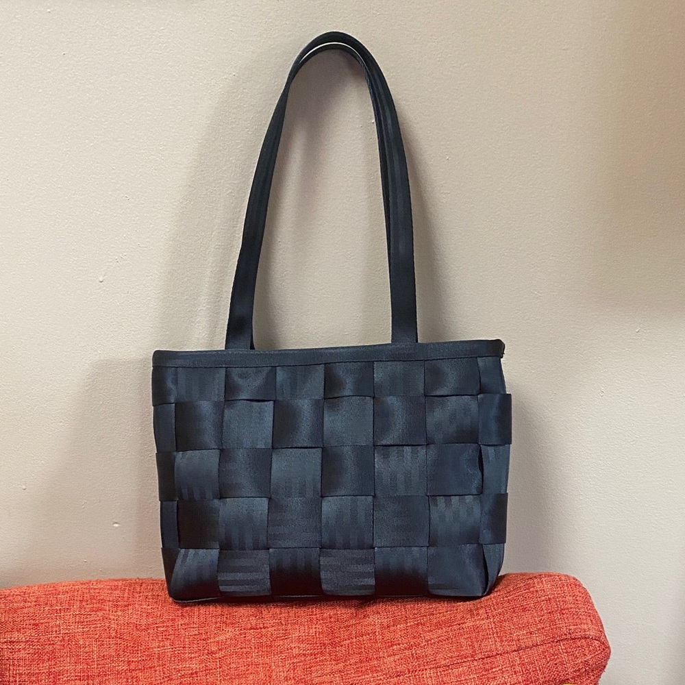 VTG 90s Harvey's Harveys Original Black Classic Seatbelt Bag Tote Purse